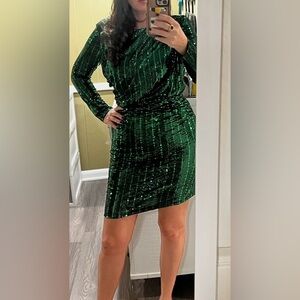 Alexia Admor Shimmering Emerald Long Sleeve Dress